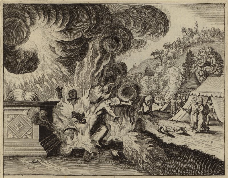 Nadab und Abihu werden vom Feuer verzehrt, weil sie Gottes Gesetz missachteten von European School
