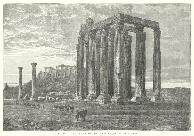 Ruinen des Tempels des Olympischen Zeus in Athen von European School