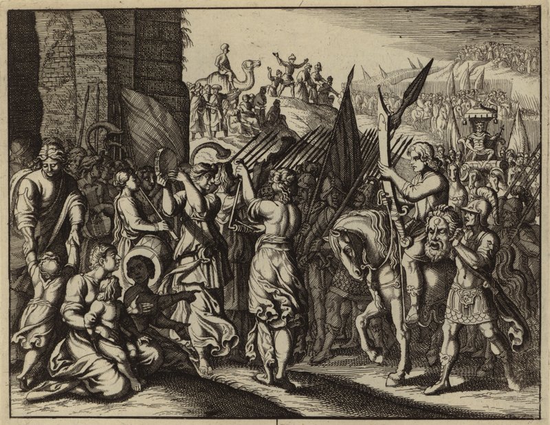 Saul begleitet David mit dem Kopf von Goliath von European School