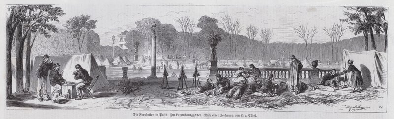 Szene im Jardin du Luxembourg unter der Pariser Kommune von European School