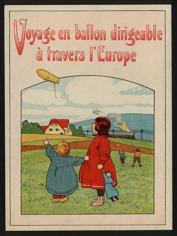 Ballonfahrt durch Europa (Farblitho) von European School