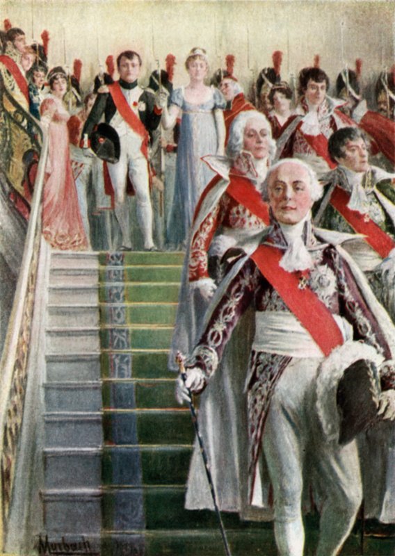 Napoleon und seine Suite auf dem Weg zur Messe von Felicien baron de Myrbach-Rheinfeld