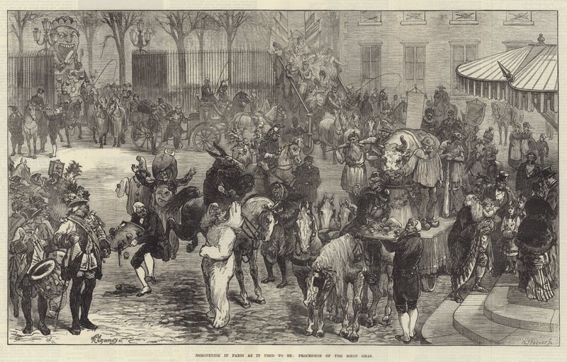 Fastnacht in Paris wie es früher war, Prozession des Boeuf Gras von Felix Regamey