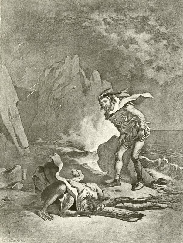 Der Sturm. Akt II, Szene II von Felix Octavius Carr Darley