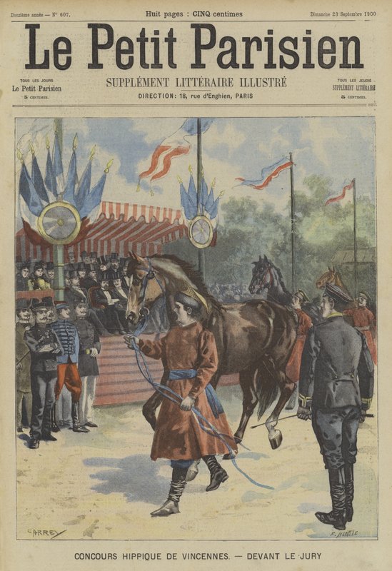 Pferdeparade vor der Jury bei einem Wettbewerb in Vincennes, Paris von Fortune Louis Meaulle