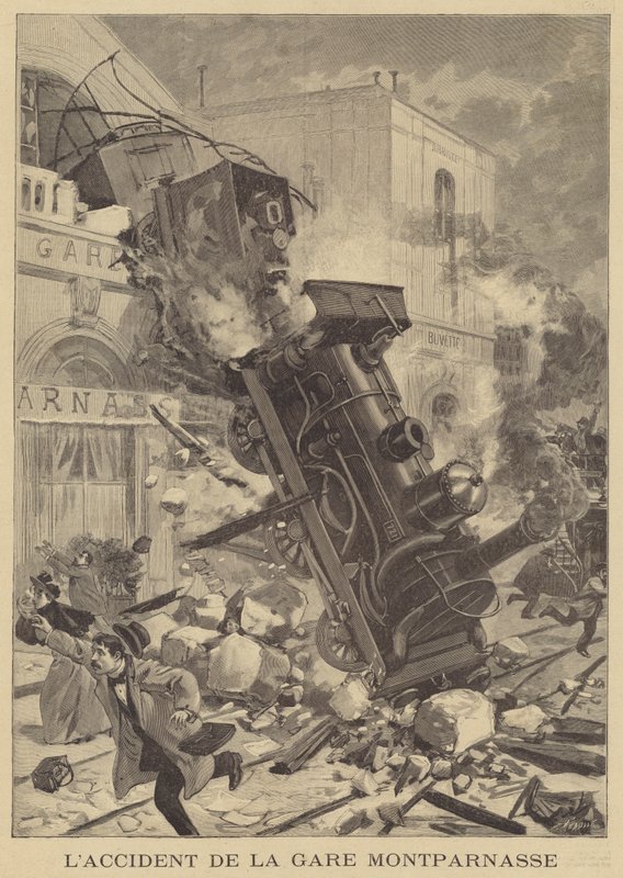 Zugunglück am Gare Montparnasse von Fortune Louis Meaulle