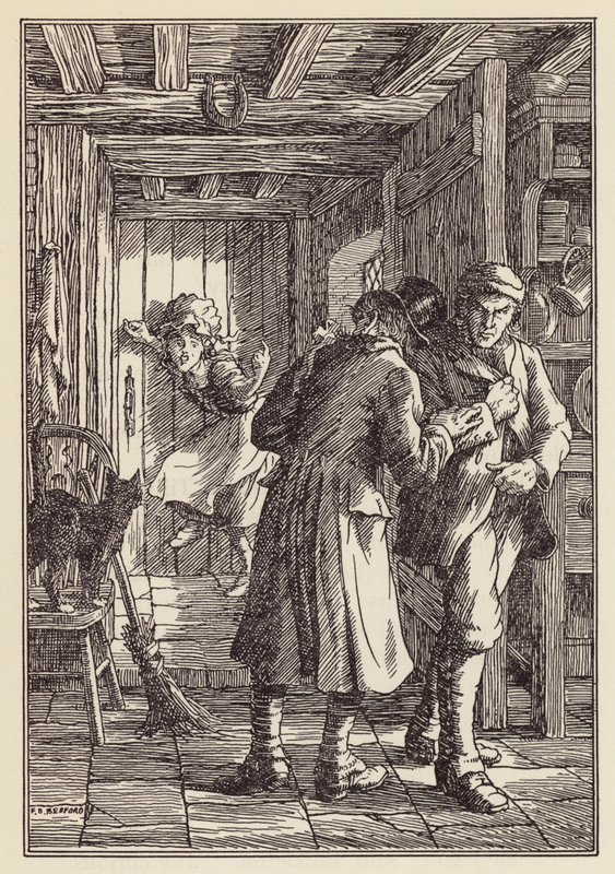 Illustration für Die Grille an der Herdstelle von Charles Dickens von Francis Donkin Bedford