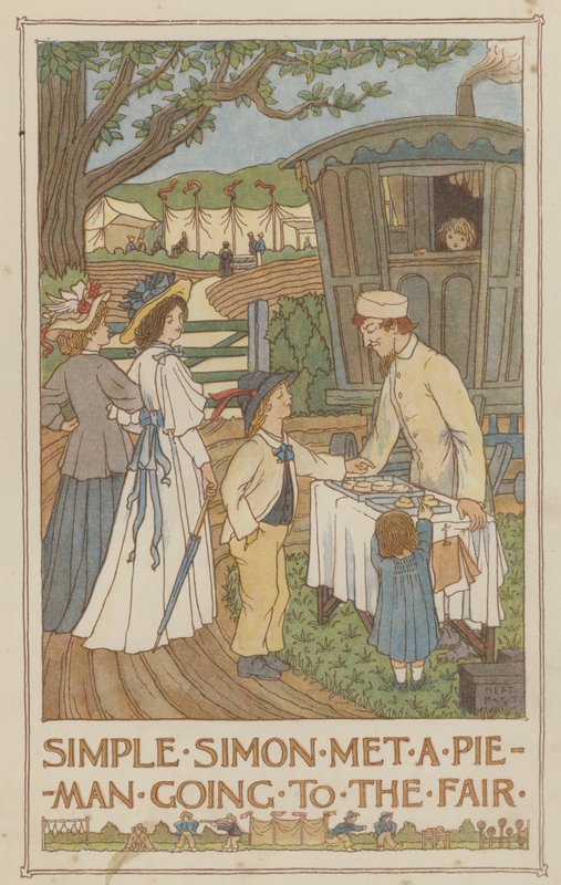 Simple Simon traf einen Kuchenmann auf dem Weg zum Jahrmarkt von Francis Donkin Bedford