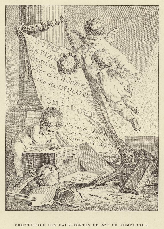 Frontispiz der Radierungen von Mme de Pompadour von Francois (after) Boucher