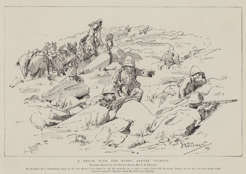 Ein Zusammenstoß mit dem Feind vor Colenso von Frank Algenon Stewart