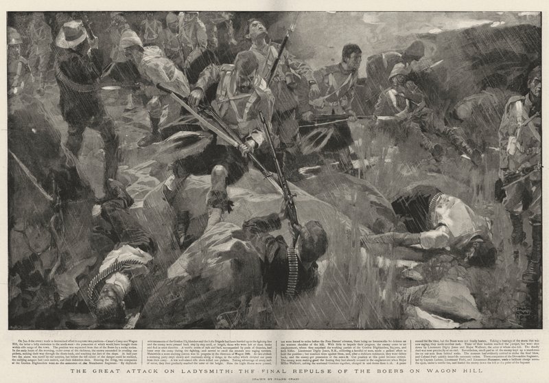 Der Große Angriff auf Ladysmith, die endgültige Abwehr der Buren auf Wagon Hill von Frank Craig