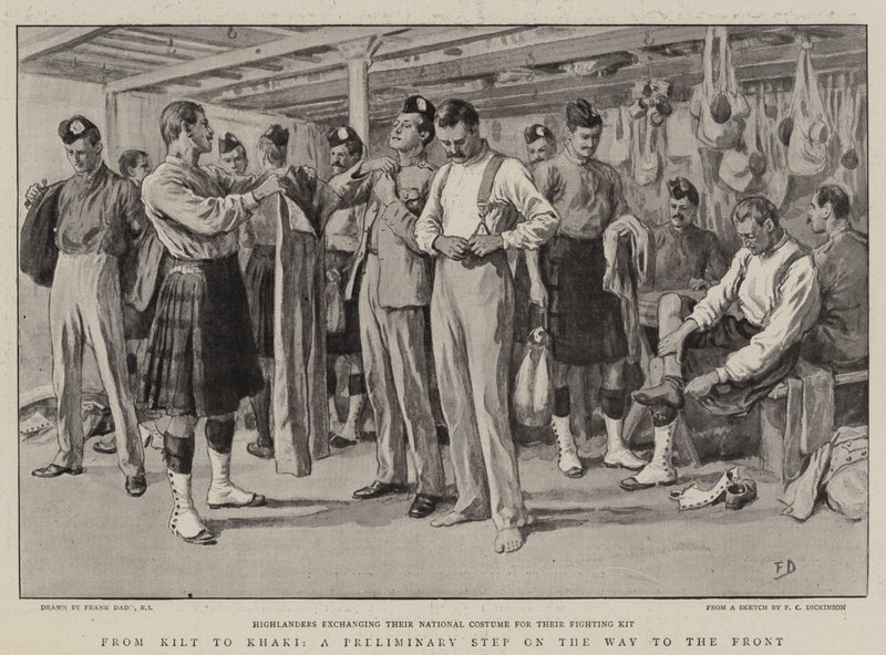Vom Kilt zum Khaki, ein erster Schritt auf dem Weg zur Front von Frank Dadd