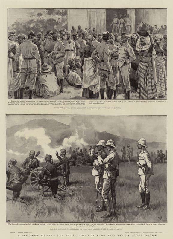 Im Niger-Gebiet, unsere einheimischen Truppen in Friedenszeiten und im aktiven Dienst von Frank Dadd