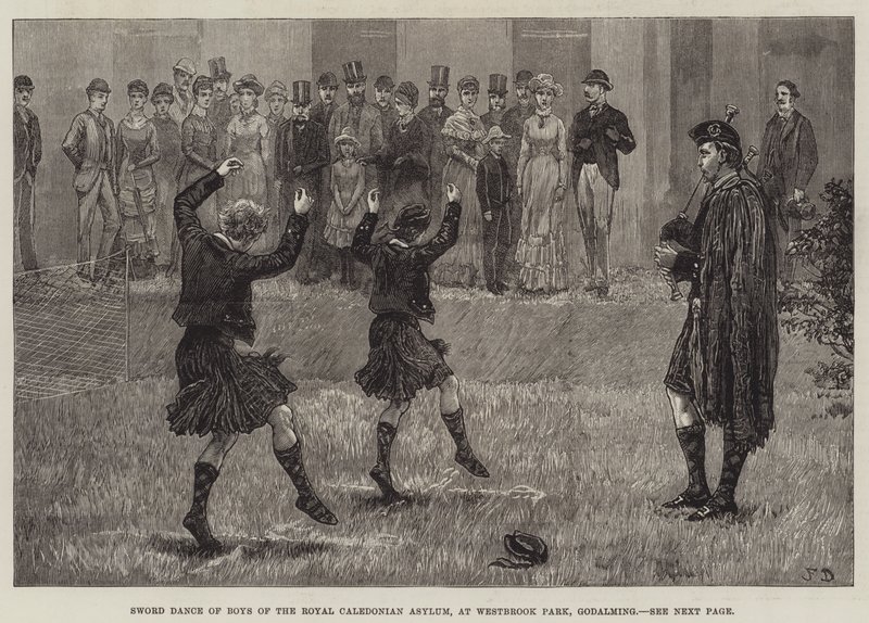 Schwerttanz der Jungen des Royal Caledonian Asylum im Westbrook Park, Godalming von Frank Dadd
