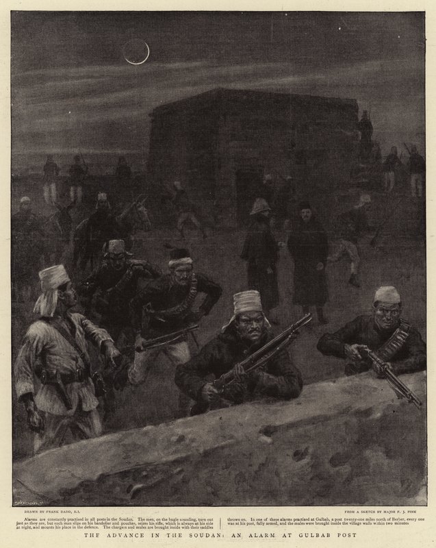 Der Vormarsch im Sudan, ein Alarm am Gulbab-Posten von Frank Dadd