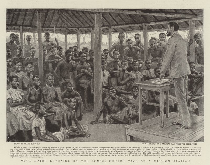 Mit Major Lothaire am Kongo, Kirchenzeit an einer Missionsstation von Frank Dadd