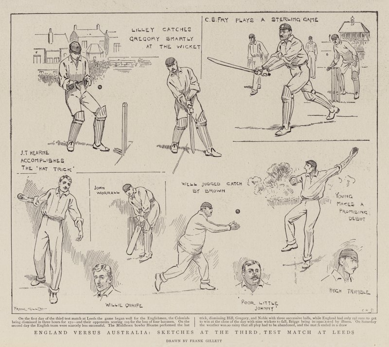 England gegen Australien, Skizzen beim dritten Testspiel in Leeds von Frank Gillett