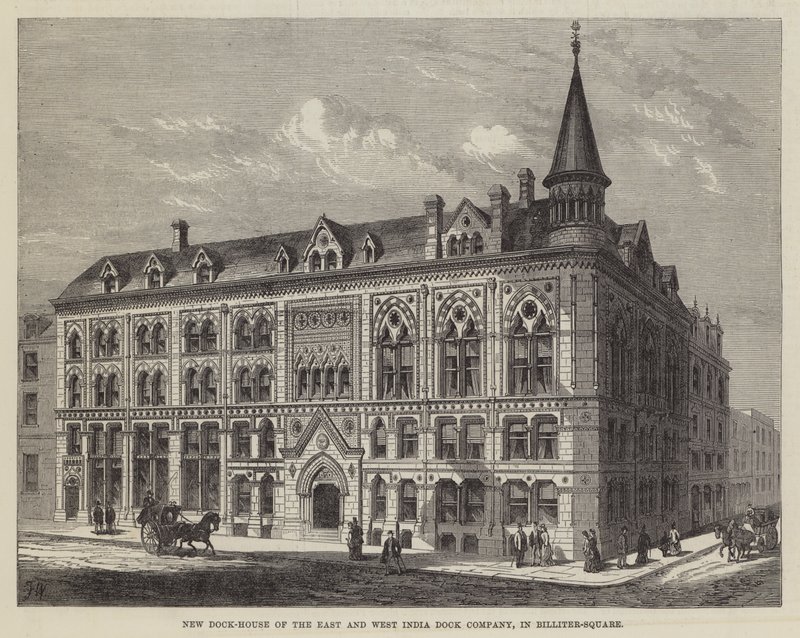 Neues Dock-Haus der East and West India Dock Company, in Billiter-Square von Frank Watkins