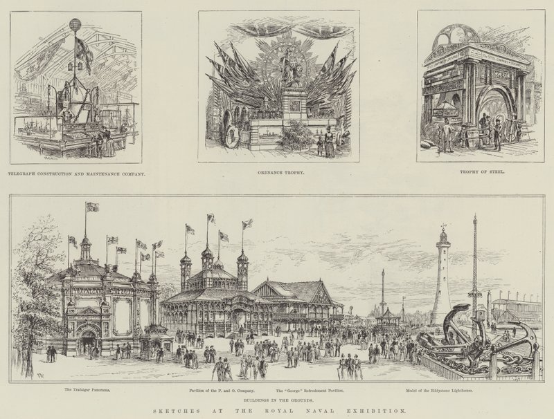 Skizzen bei der Royal Naval Exhibition von Frank Watkins