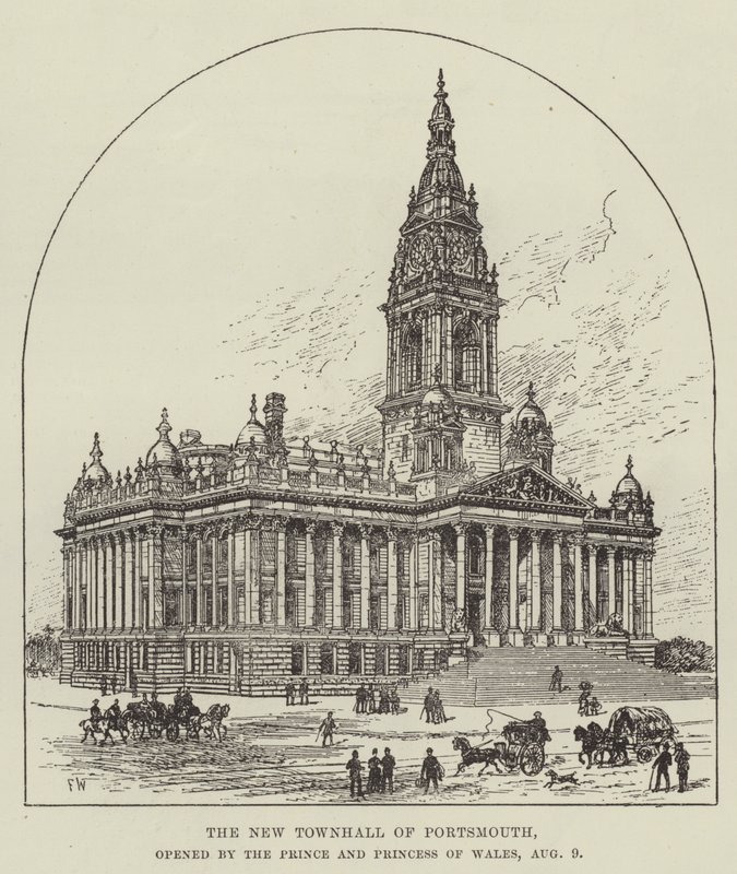 Das neue Rathaus von Portsmouth, eröffnet vom Prinzen und der Prinzessin von Wales, 9. August von Frank Watkins