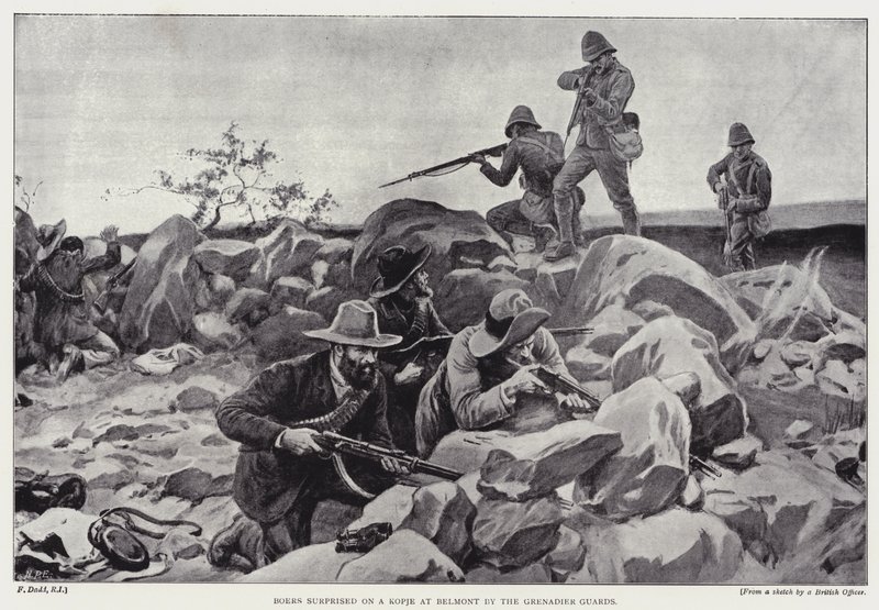 Buren von den Grenadier Guards auf einem Hügel bei Belmont überrascht (Lithografie) von Frank (after) Dadd