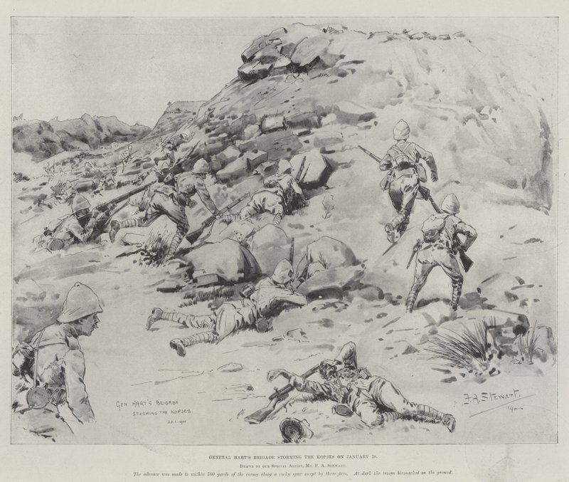 General Harts Brigade stürmt die Kopjes am 20. Januar von Frank Algenon Stewart