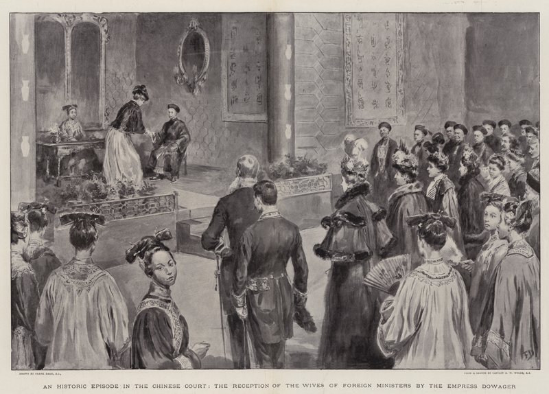 Eine historische Episode am chinesischen Hof, der Empfang der Ehefrauen ausländischer Minister durch die Kaiserinwitwe von Frank Dadd