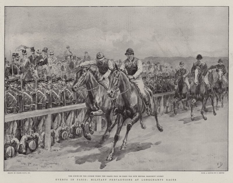 Ereignisse in Paris, Militärische Vorsichtsmaßnahmen bei den Longchamps-Rennen von Frank Dadd