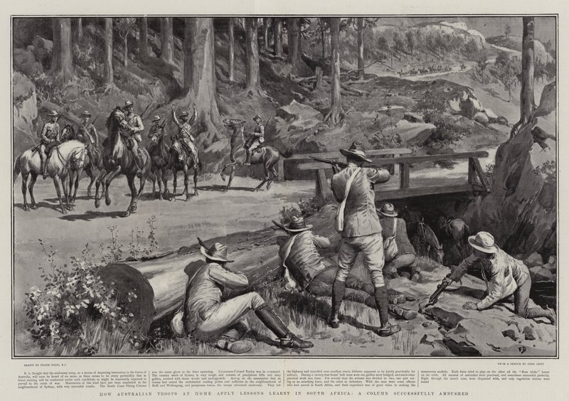 Wie australische Truppen zu Hause Lektionen aus Südafrika anwenden, eine erfolgreich überfallene Kolonne von Frank Dadd