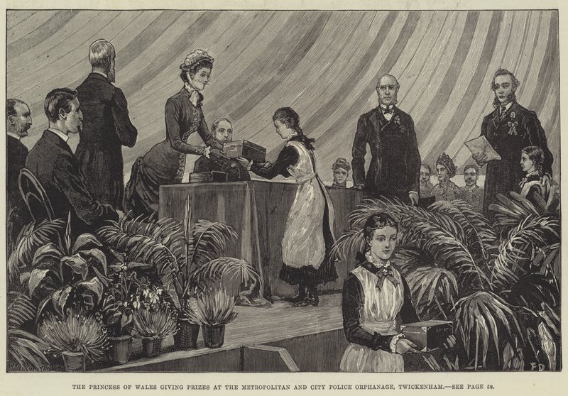 Die Prinzessin von Wales überreicht Preise im Metropolitan and City Police Orphanage, Twickenham von Frank Dadd