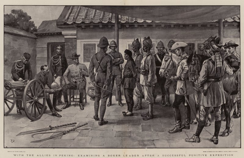 Mit den Alliierten in Peking, Untersuchung eines Boxerführers nach einer erfolgreichen Strafexpedition von Frank Dadd