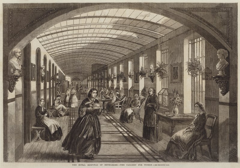 Das Royal Hospital of Bethlehem, die Galerie für Frauen von Frank Vizetelly