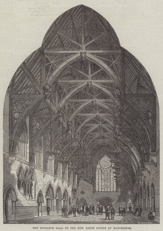 Die Eingangshalle der neuen Assize Courts in Manchester von Frank Watkins