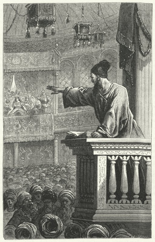 Ein Imam liest aus dem Koran von Frederic Theodore Lix