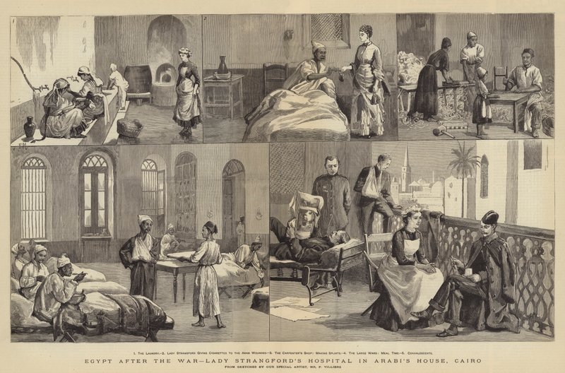 Ägypten nach dem Krieg, Lady Strangfords Krankenhaus im Haus von Arabi, Kairo von Frederic Villiers