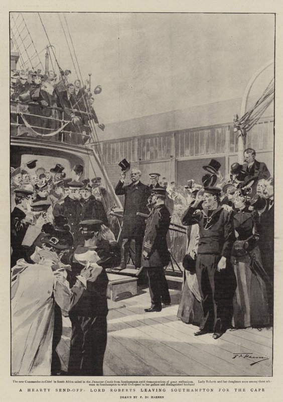 Ein herzlicher Abschied, Lord Roberts verlässt Southampton in Richtung Kap von Frederic de Haenen