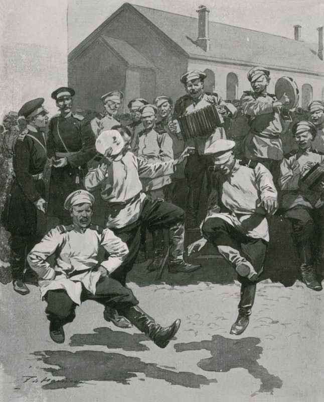 Soldaten tanzen in der Kaserne von Frederic de Haenen