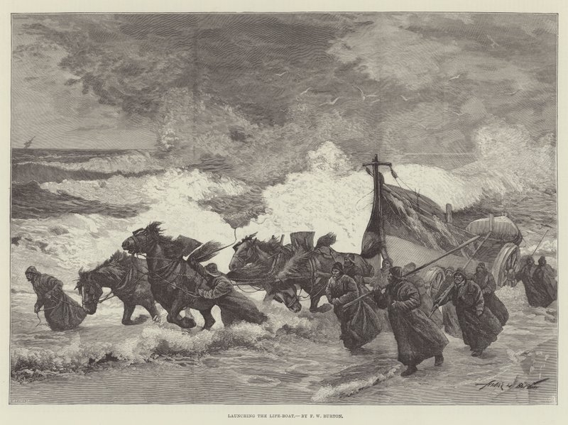 Start des Rettungsbootes von Frederick William Burton