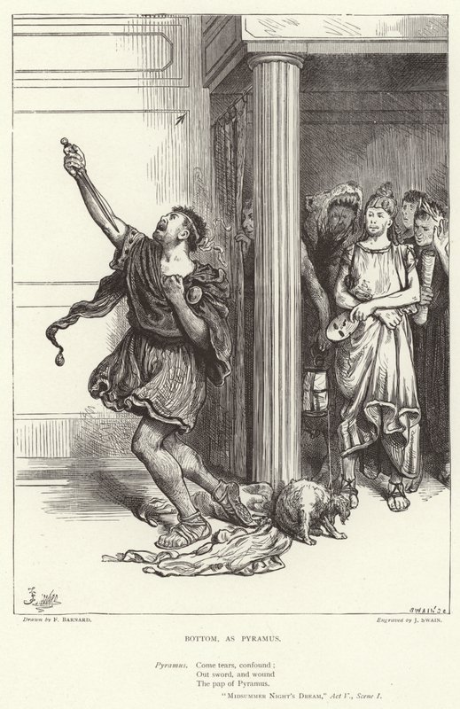 Bottom, als Pyramus, Ein Sommernachtstraum, Akt V, Szene I von Frederick Barnard
