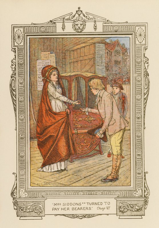 Mrs. Siddons wendet sich, um ihre Träger zu bezahlen von Frederick Colin Tilney