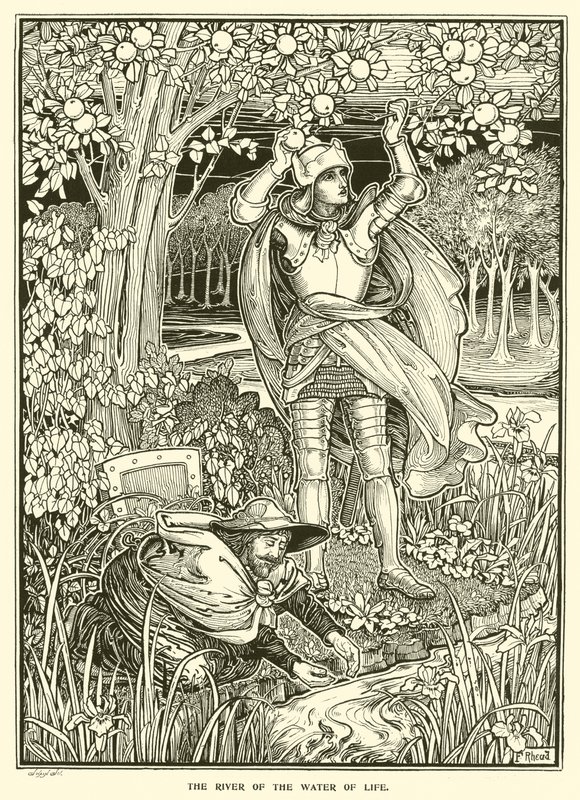 Der Fluss des Wassers des Lebens von Frederick Hurten Rhead