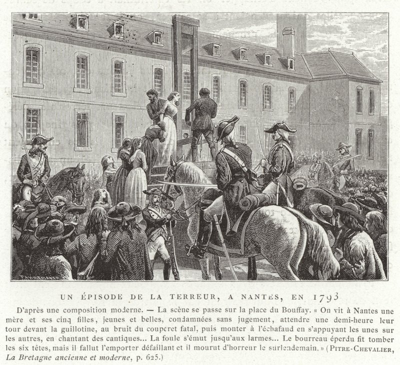 Eine Episode während der Schreckensherrschaft, Französische Revolution, Nantes, 1793 von French School