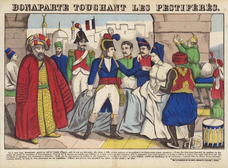Bonaparte berührt die Pestkranken von French School
