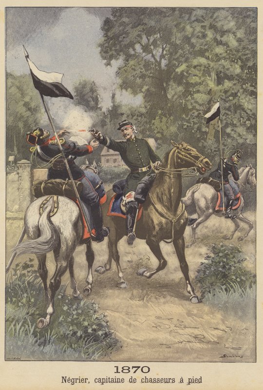 Hauptmann Negrier der leichten Infanterie entkommt aus preußischer Gefangenschaft im Deutsch-Französischen Krieg von French School