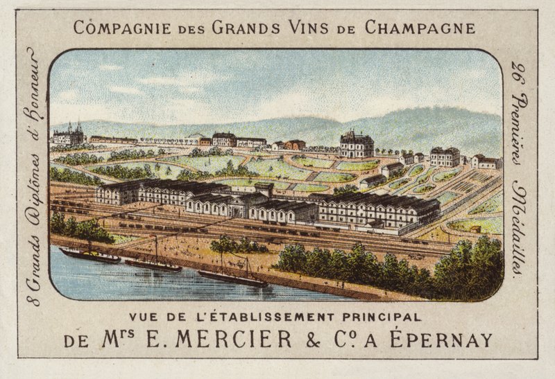 Hauptsitz von E. Mercier und Co, Champagnerproduzenten, Epernay, Frankreich von French School