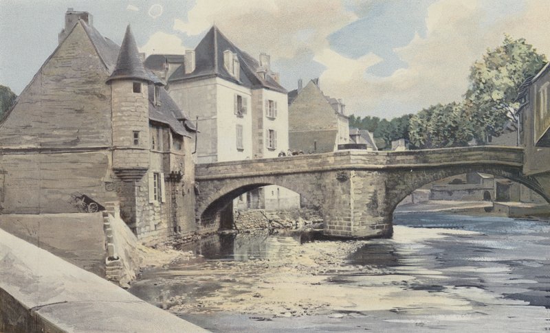 Aubusson, Terrade-Brücke über die Creuse, Blick flussabwärts von French Photographer
