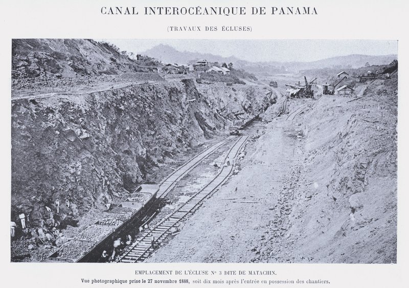 Panamakanal, Arbeiten an den Schleusen von French Photographer