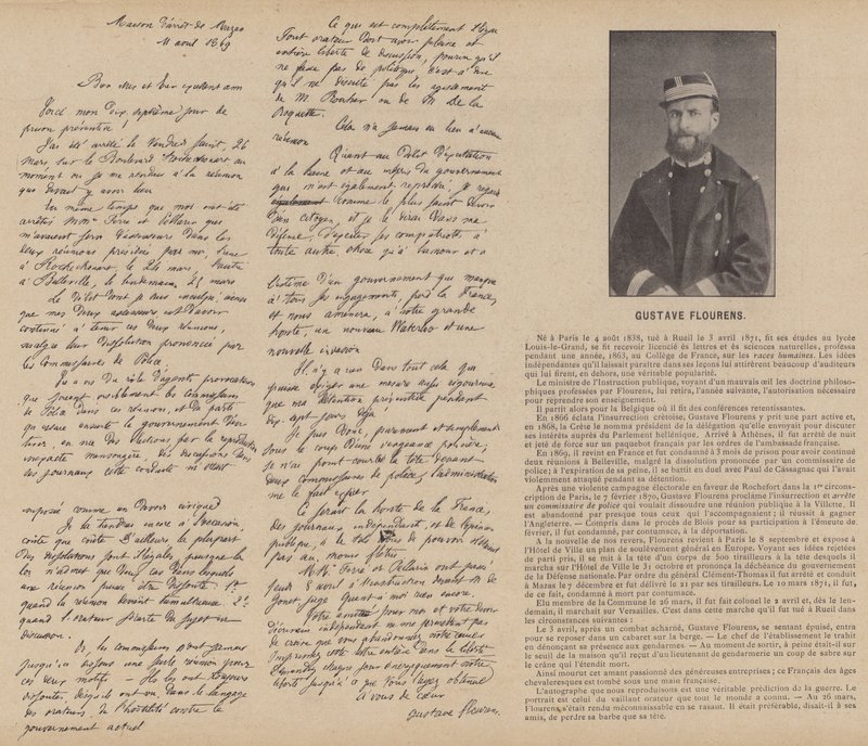 Die Kommune von Paris, Gustave Flourens (s/w Foto) von French Photographer