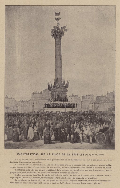 Die Kommune von Paris, Demonstrationen auf dem Place de la Bastille, vom 24. bis 28. Februar von French Photographer