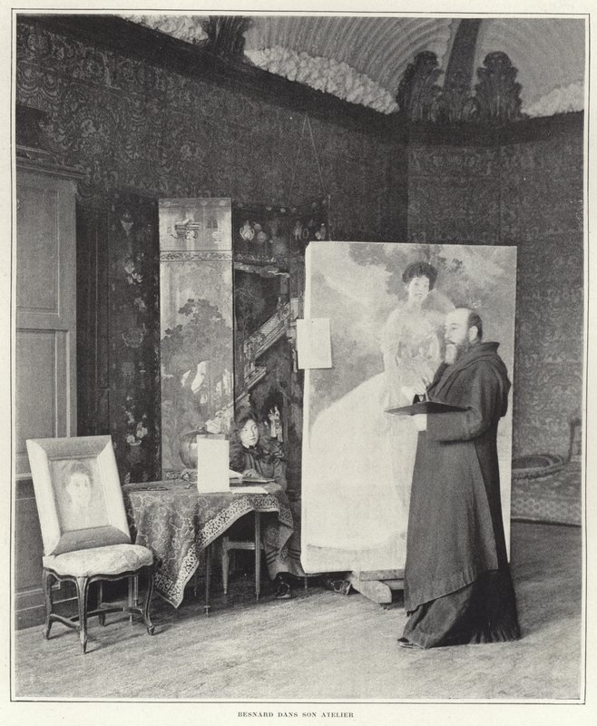 Paul-Albert Besnard in seinem Atelier von French Photographer